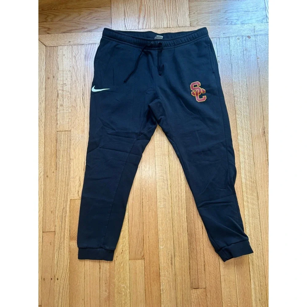 Nike USC Trojans Black Sweatpants XL Elastic Waistband Logo Joggers